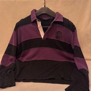 Sean John V-Neck Sweater in Purple and Black